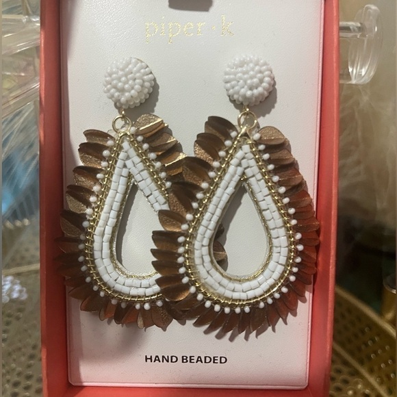 Piper K Hand Bead Earrings -> Piper K Hand Bead earrings - Picture 2 of 3